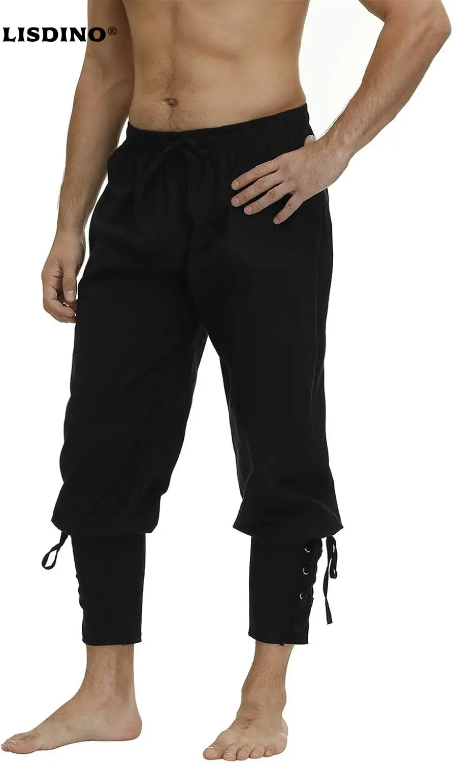 

1Zhitunemi Viking Pirate Pants Men: Renaissance Costume Men Medieval Pants - Pirate Halloween Costumes & Renaissance Faire