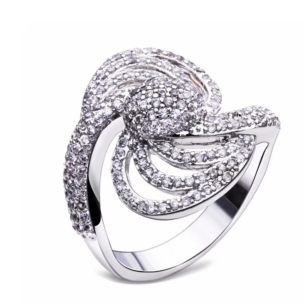 

YLMyself New Design Ring For Women With High Quality Crystal Stones Gold Or White Color Anillos Aneis Fashion Jewelry