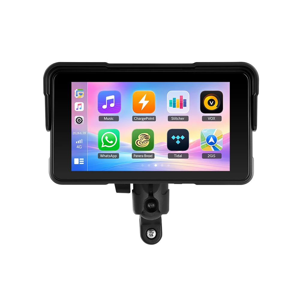 Podofo 5" Inteligentny Odtwarzacz Motocyklowy Bezprzewodowy CarPlay Android Auto Monitor Motocyklowy Nawigator GPS Wodoodporny IP68 Monitor Ciśnienia Wyświetlacz Motocyklowy — 2