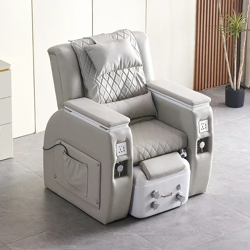 Gray Pedicure Armchair Foot Massage Sofa Manicure Nail Sofa Mesa De Stand Beauty Couch Spa Cadeira De Manicure Salon Chair