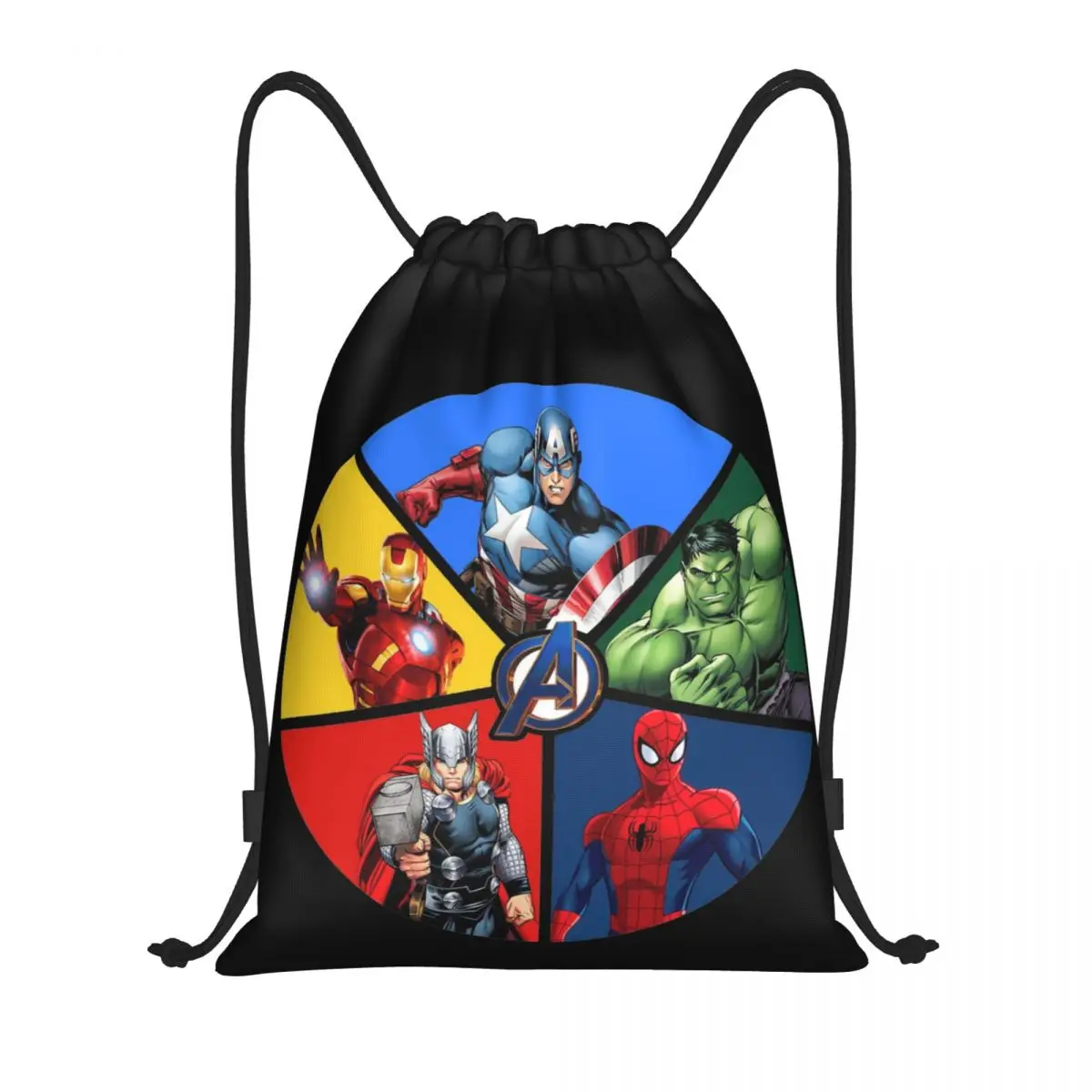 

Сумка на шнурке Marvel, рюкзак-мешок на шнурке с изображением Человека-паука, регулируемый рюкзак-мешок на шнурке, сумка для хранения вещей в стиле Мстителей
