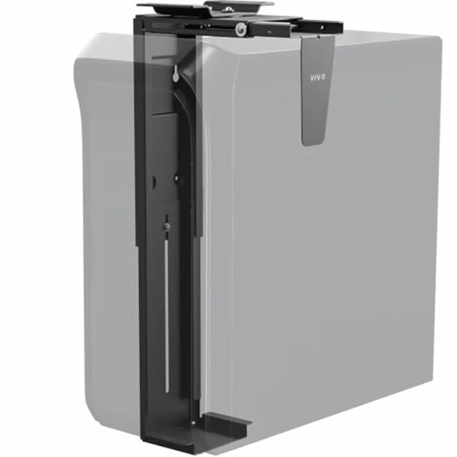 Under Desk and Wall 8.3 to 13 inch Wide Office and Gaming PC Mount Large Computer Case CPU Machine Holder with Swivel and Locki