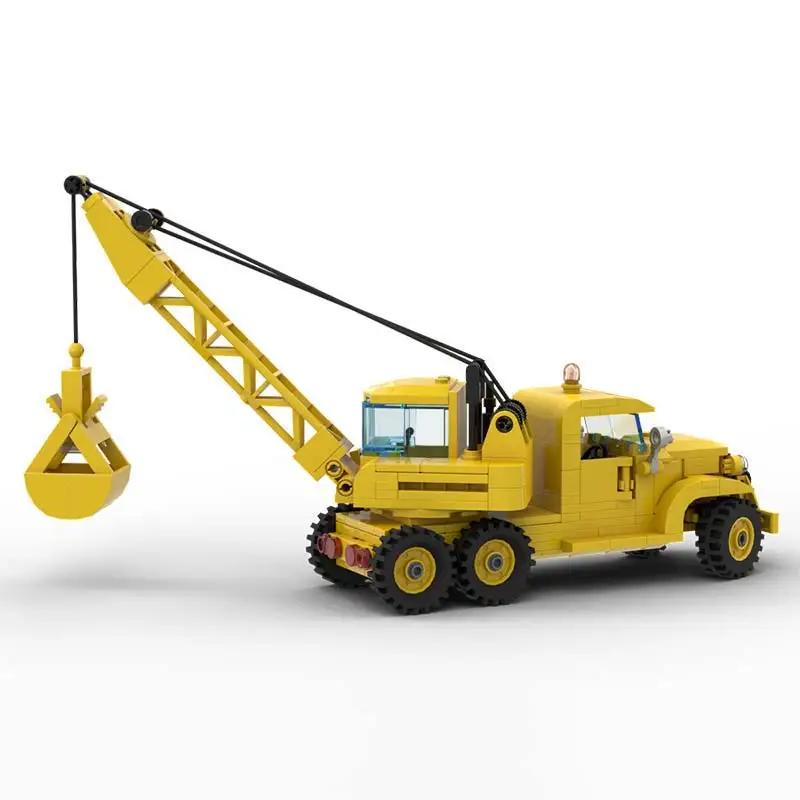 Vintage Kran Lkw Motor Modell MOC Bausteine Technologie Ziegel Spielzeug Für Erwachsene Weihnachten Geschenke