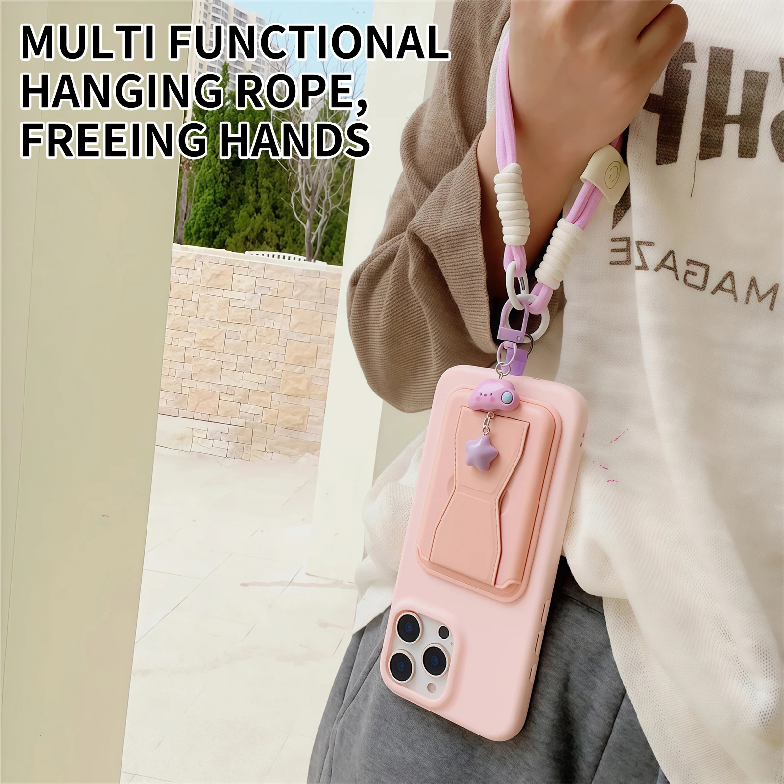 

INS Speechless Cloud Star Mobile Phone Lanyard Wrist Strap, Short Camera Chain Pendant Keychain Universal Hand Rope