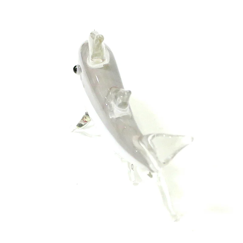 Gray Murano Glass Shark Art Figurines Miniature Handmade Cute Simulation Sea Animal Crafts Ornaments Aquarium Decor Accessories