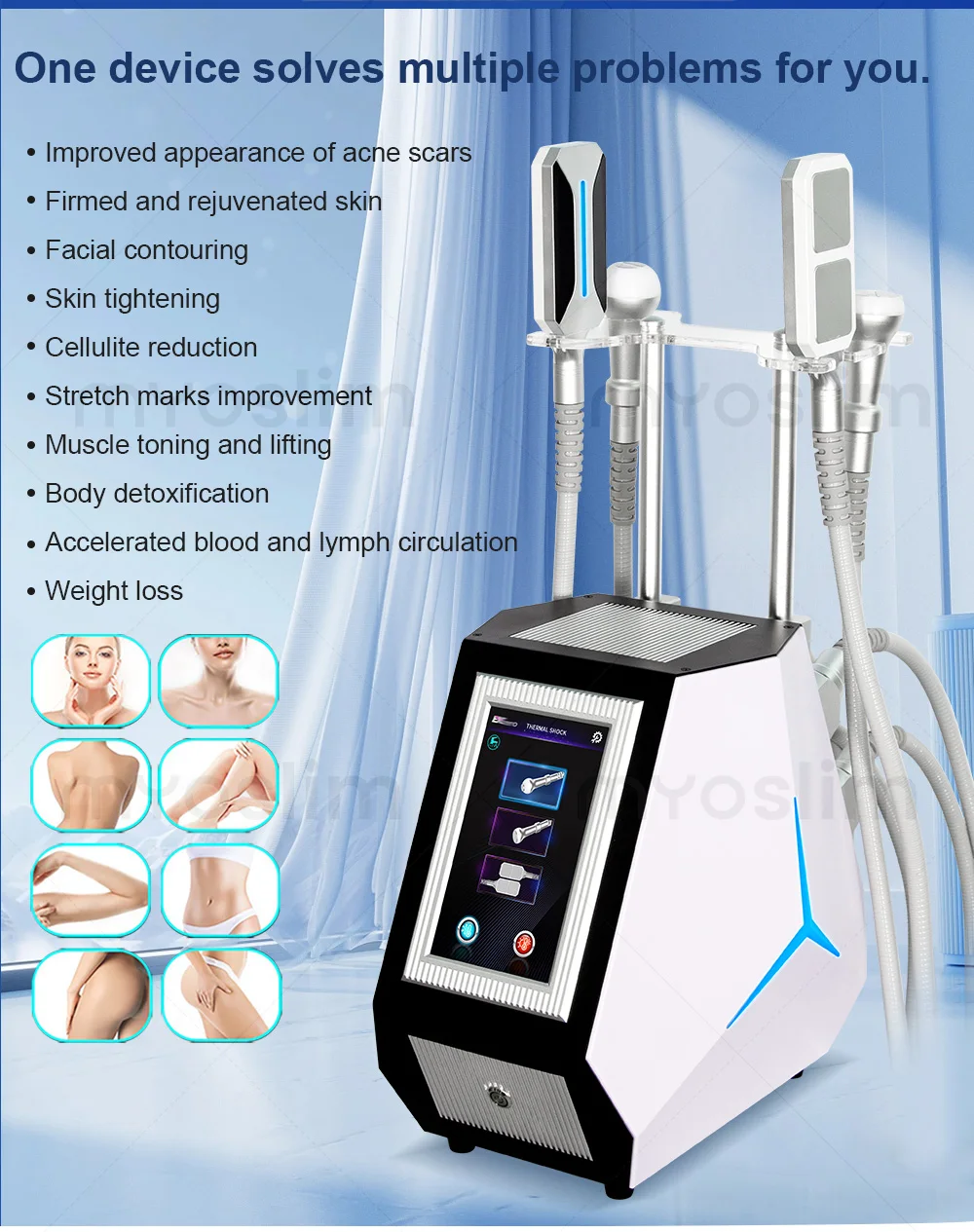 New Four-handle Professional Cryolipolysis Body Sculpting Device, Facial Firming Cryolipolysis Fat Reduction Machine