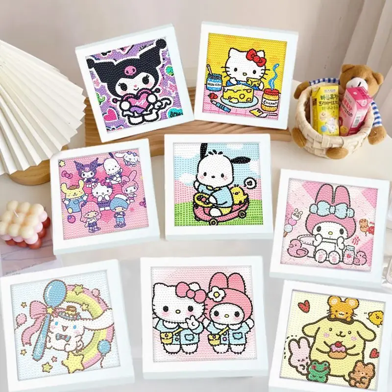 

Diamond Sticker Art Of Hello Kitty Birthday Gift For Children, Diy, Self-adhesive Decoration