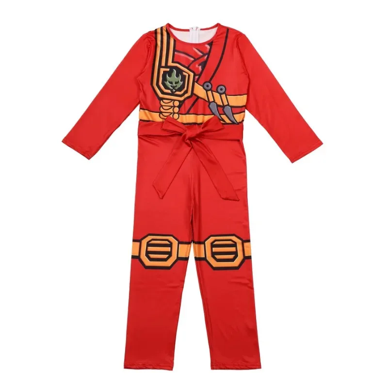 사이카툰 애니메이션 프린트 소년 닌자 의상 게임 마스크 및 닌자 포크 액세서리 세트 할로윈 세트 파티 재미있는 세트 소년 소녀용