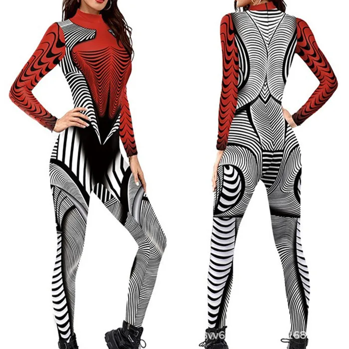 Skelett-Knochen-Blumen-Schädel 3D-Druck Anzug für Damen und Herren, Muskel-Menschenkörper-Jumpsuit, Halloween-Party-Cosplay-Kostüme – Detail 22