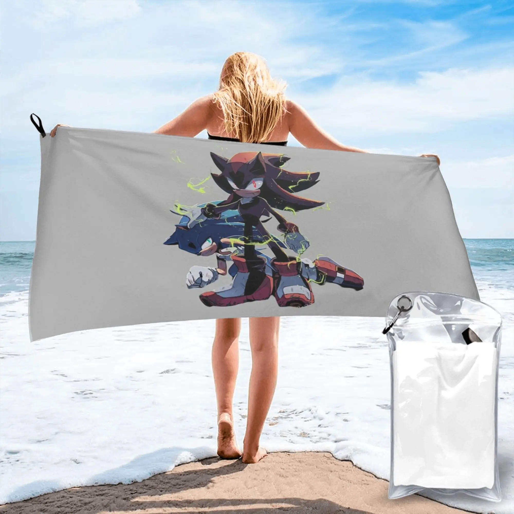 Shadow The Hedgehog Beach Towel Soft Microfiber Quick Dry Absorbent Quick Towels For Swimming