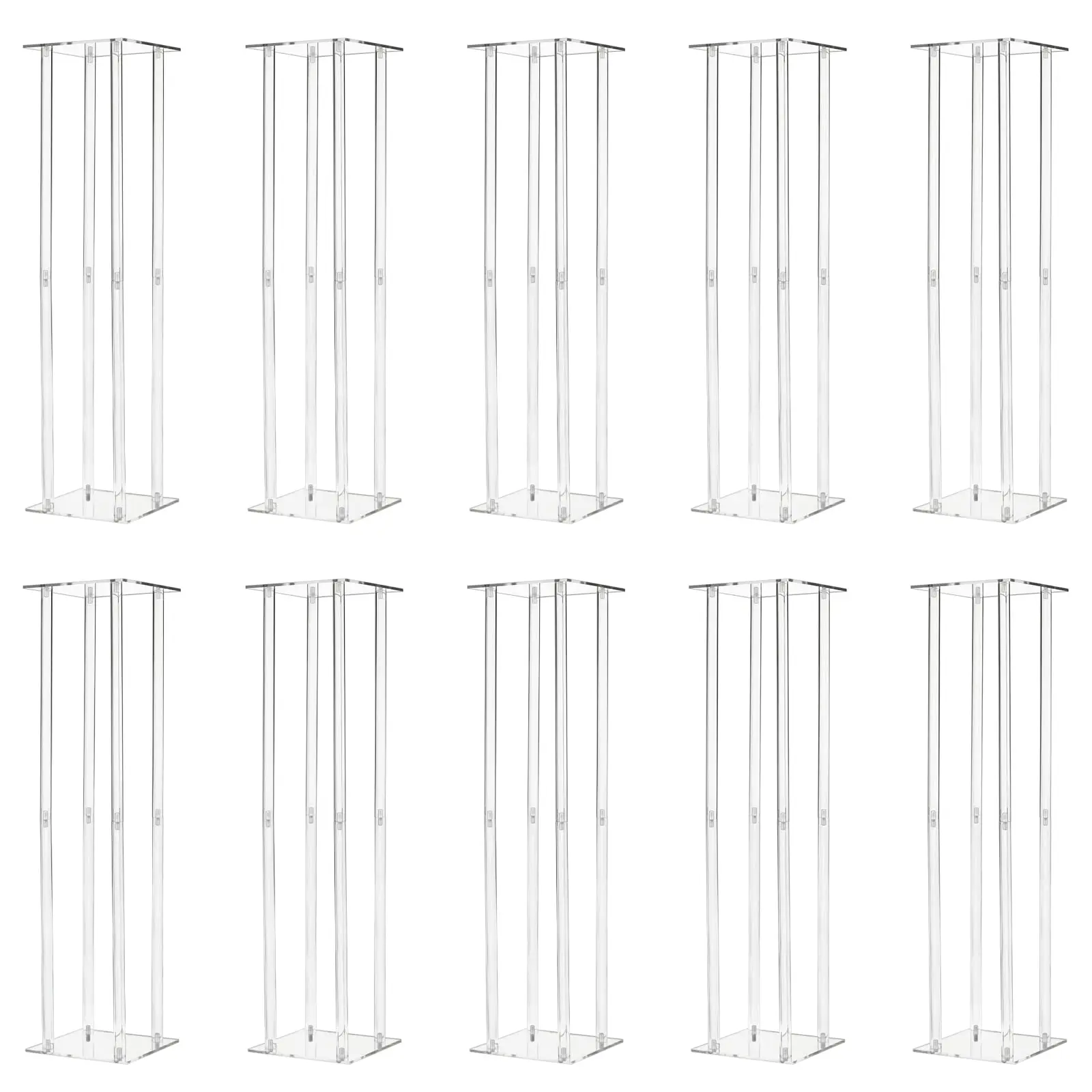 

10 Pcs Acrylic Vase Column Stand 31.5 Inch Tall Centerpiece Wedding Decoration Vase Elegant Acrylic Flower Stand Tabletop Display