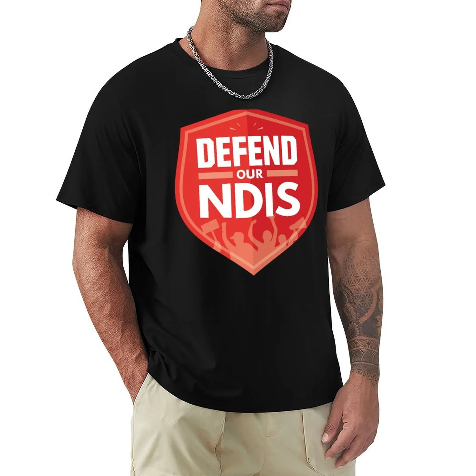 Defend Our NDIS T-Shirt Daily Casual Short Sleeve Tee Shirt