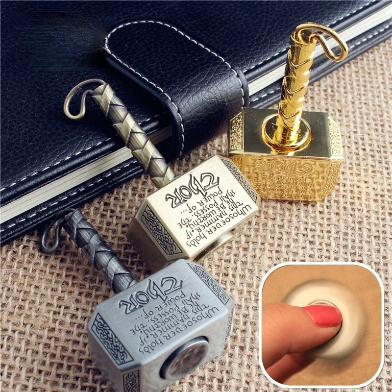 Thor's Hammer Hand Fidget Spinner Metal Spinning Top Tip Gyro EDC Relieve Stress Relief Toy Fingertip Anti anxiety For Children