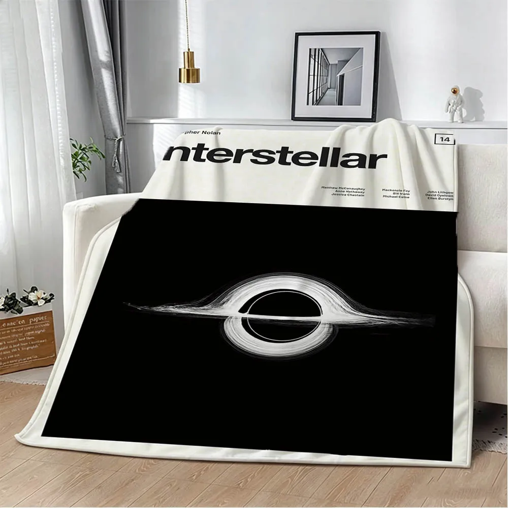 I-Interstellar Classic Sci-Fi Movie 3D Flannel Blanket Soft Throw Art For Home Decor Sofa Bedroom Naps Picnic Gifts Halloween