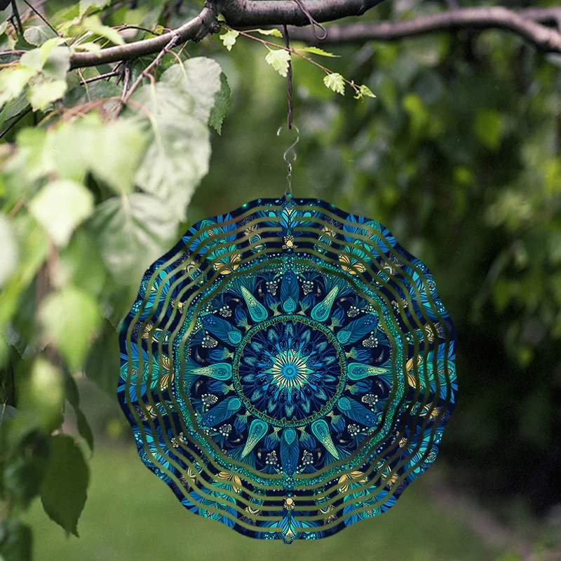 10-Zoll Hängender Windspinner Outdoor-Windskulptur 360° °   Drehbarer Pfahl für Garten- und Terrassendekoration, Sommergeschenk