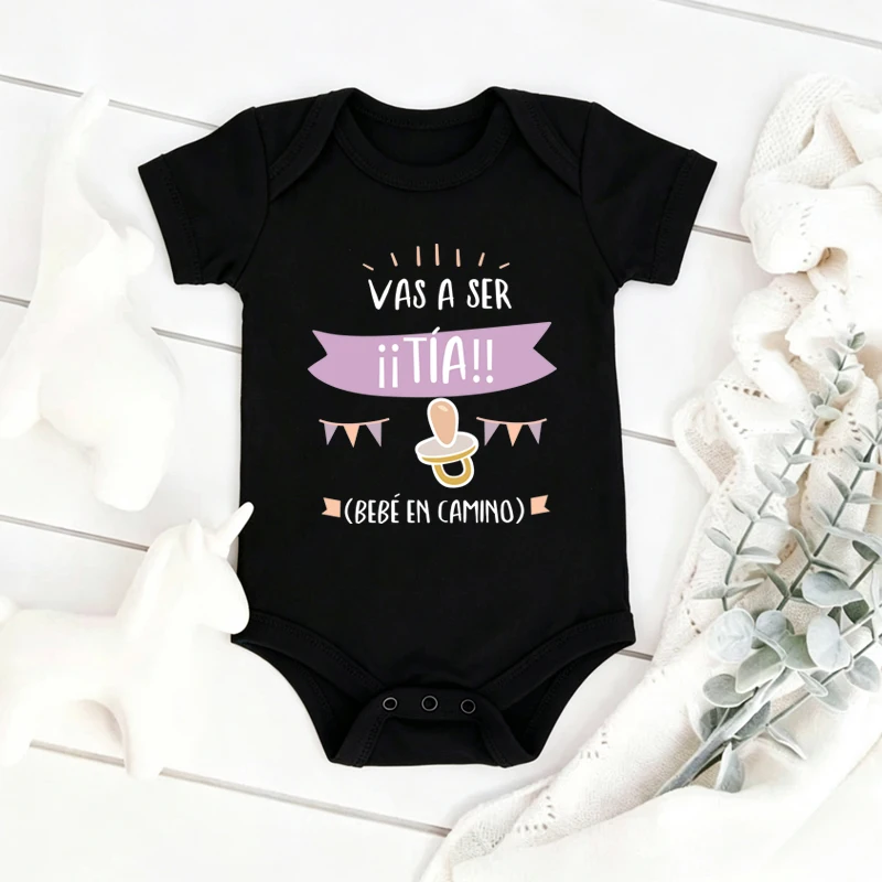 Funny Newborn Baby Clothes Infant Boys Girls Short Sleeve Pregnancy Announcement Romper For Baby Reveal Photo Prop