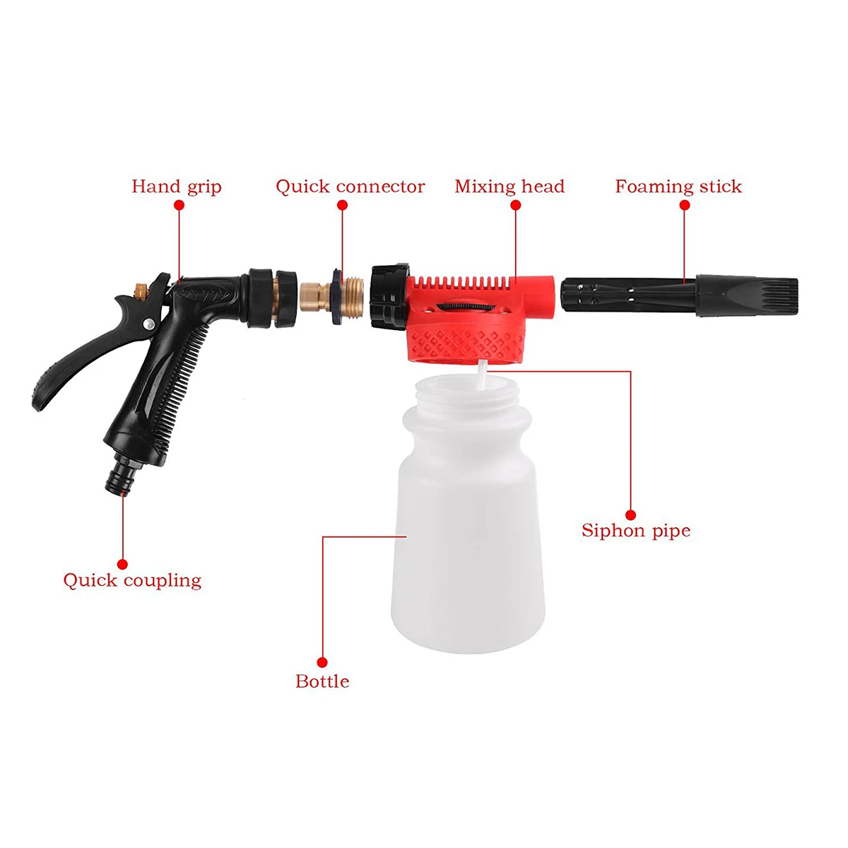 

Car Wash Foam Gun 900Ml Adjustable Ratio Durable Eco-Friendly Multi-Function Sprayer For Vehicle Van Motorcycle With Foam Wand