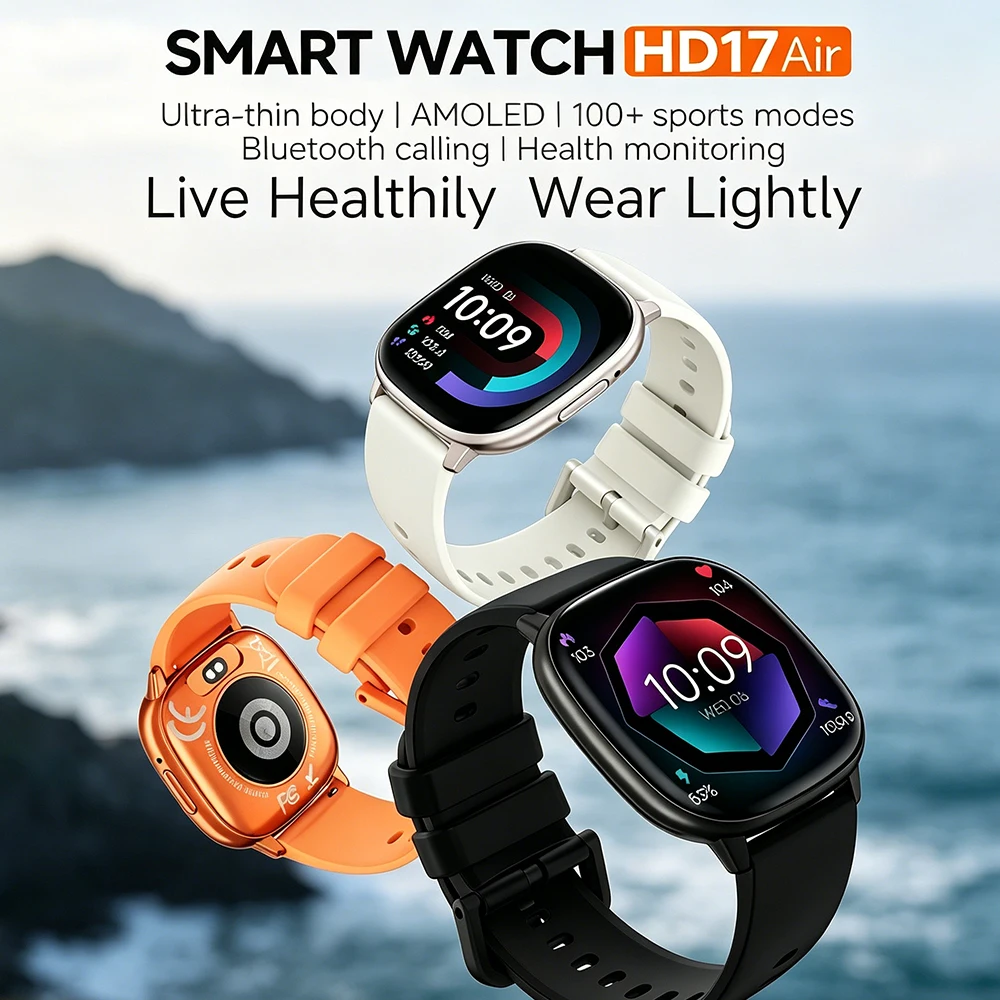 2026 New 1.73 Inch Ultrathin design 5.5mm Smart Watch Men Flashlight GPS Tracking BT Call NFC Heart Rate Sports Women Smartwatch - view 2