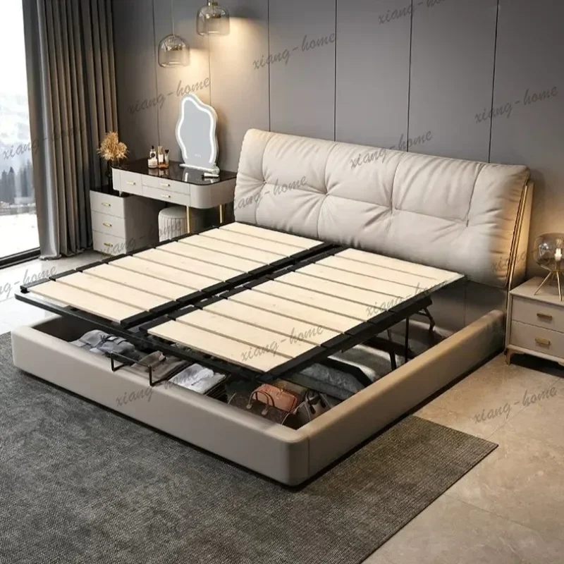 LSBedside Table Fancy Bed 180x200cm Lounge Master Sleeping European Bed Luxury Upholstery Muebles Para Dormitorio Furnitures