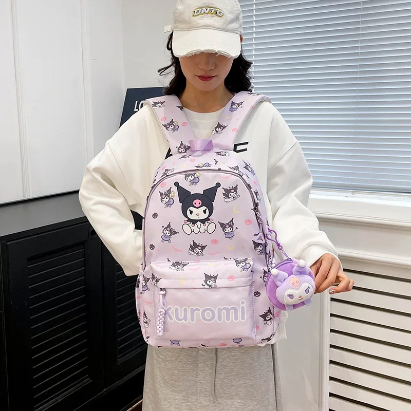 Sanrio Melody Mochila infantil, animação de desenhos animados, fofa, leve, mochila de grande capacidade, estudante universitário, novo