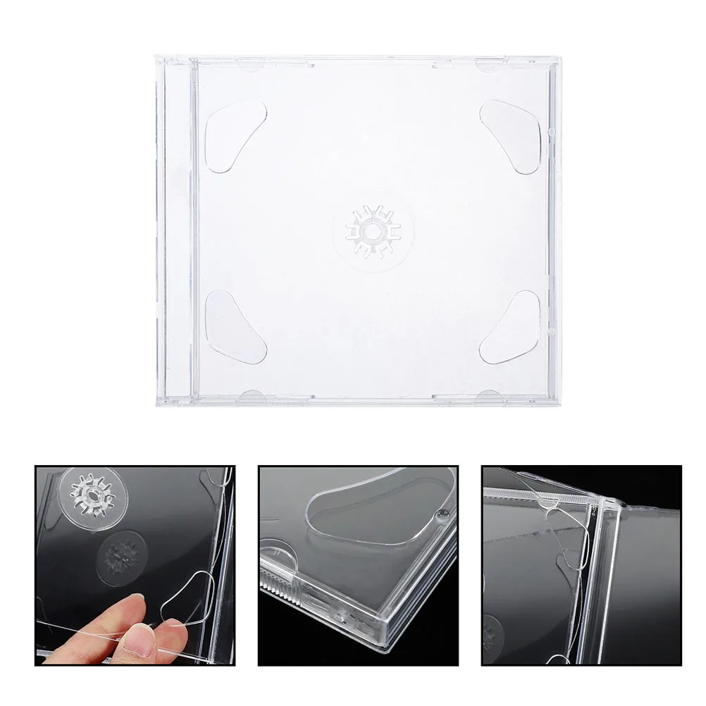 

4Pcs Disc Protective Boxes Sturdy Portable Cd Storage Organizer Cases Dvd Case Holder Disc Storage Organizer Cd Box