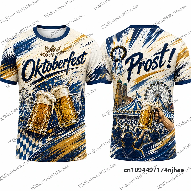 Neues Deutschland Oktoberfest 2026 Prost! Bedrucktes Fußballtrikot für Herren, T-Shirt, Sommer, atmungsaktiv, Sport-T-Shirt, lässige Oberteile für Kinder/Erwachsene – Detail 9