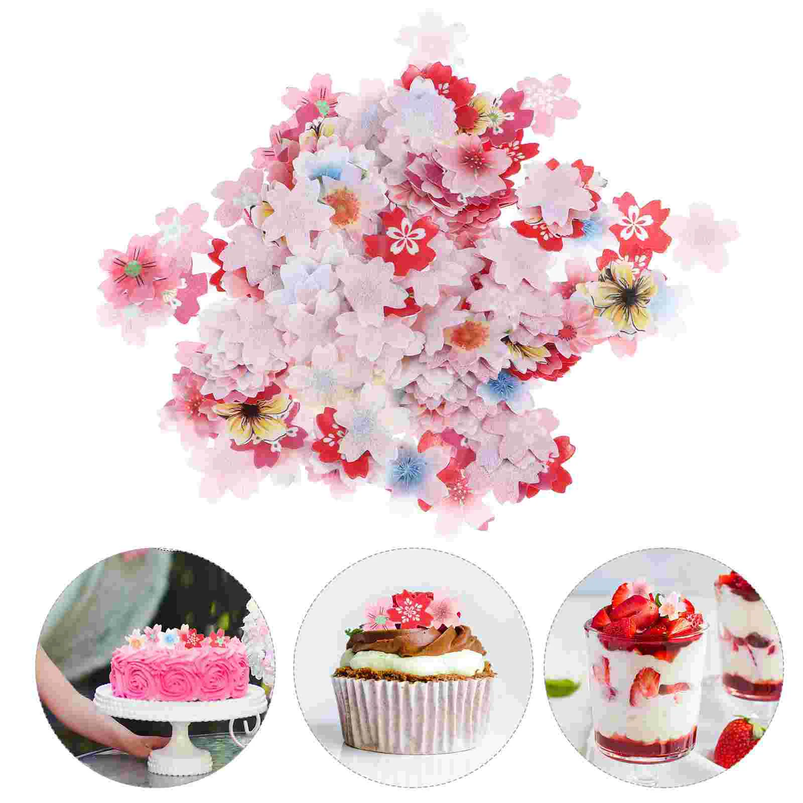 440 Pcs Cake Decoration Edible Topper Paper Decorations Creative Cupcake Shaped Ornament Sticky Rice Adornment