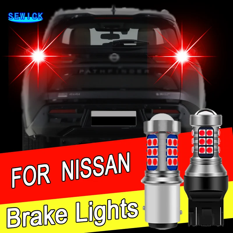 2×Car LED Brake Stop Tail Light Blubs For Nissan Pathfinder Pulsar Qashqai Quest Rogue Sentra Versa Note Tiida X-Trail T31 Kicks