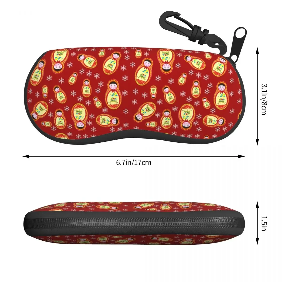 Custom Russian Doll Babushka Matryoshka Shell Glasses Case Unisex Fashion Eyeglasses Case Sunglasses Protector Box