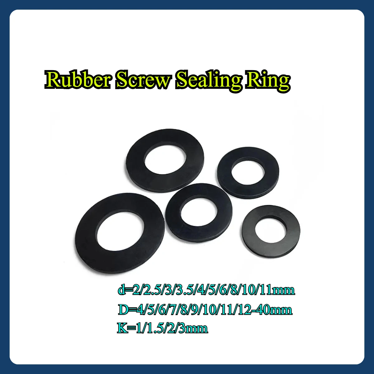

M2M3M4M5M6M8M10 Rubber Screw Sealing Ring Waterproof Shock-Absorbing High-Temperature And Oil Resistant Flat Washer