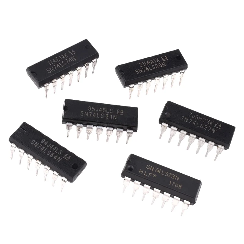 10PCS SN74LS20 21 27 28 30 32 33 51 54 55 73 74N MC74HC30 chip DIP14