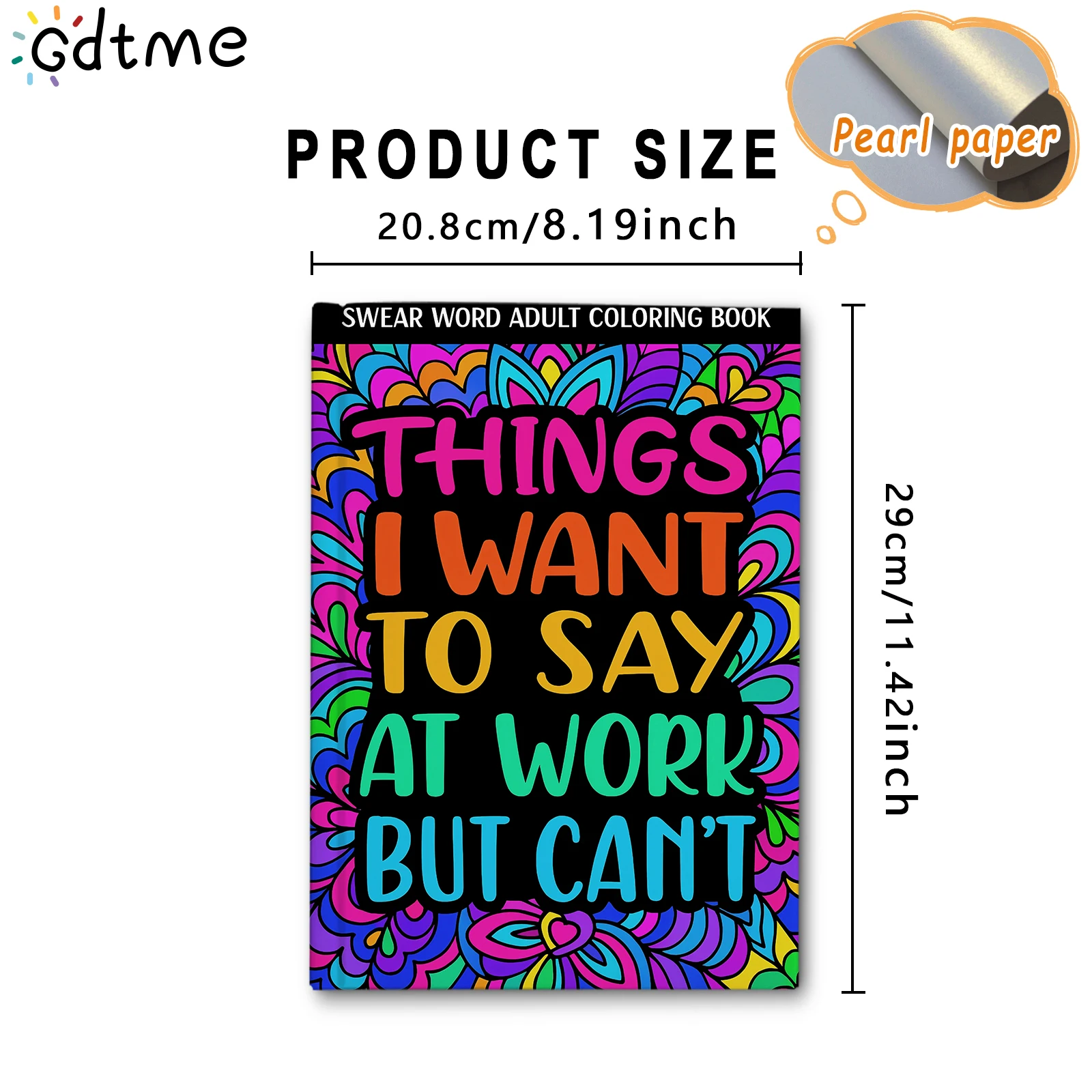THINGS JWANT TO SAY AT WORK BUJCAN'T for Adult Unique Background Stress Relief Coloring Book Anxiety Therapy Drawing Painting