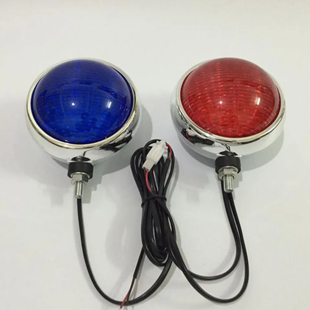 Motorcycle flash warning light public security patrol motorcycle flash light front signal light 12V red and blue set