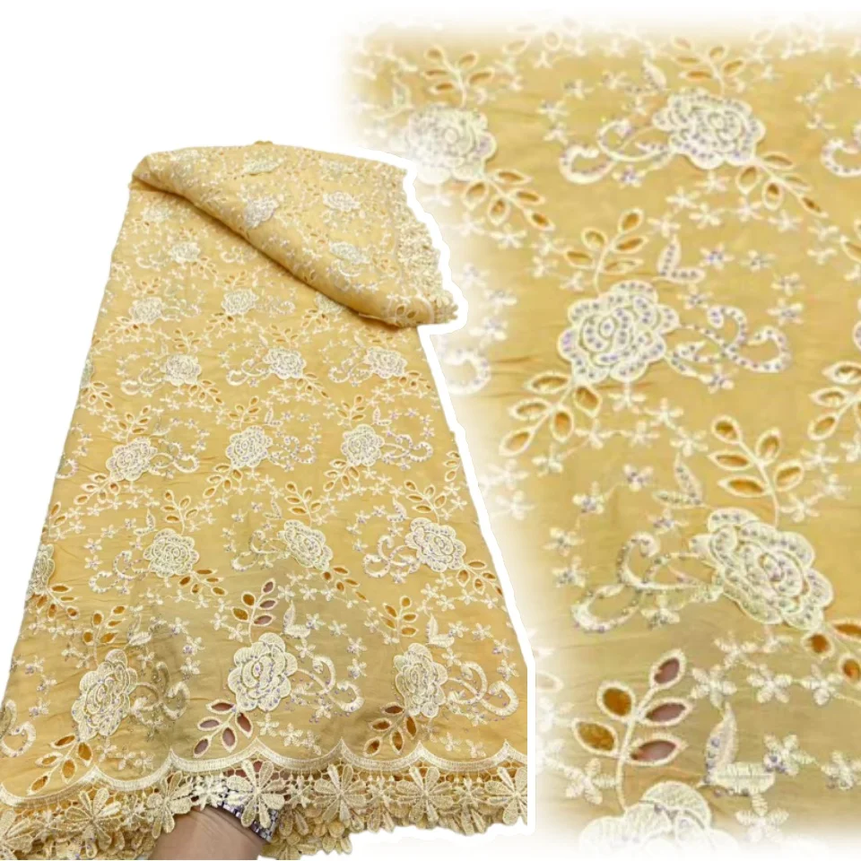 

2025 Высокое качество, французский швейный материал, африканский гипюр, кружевной шнур, нигерийское водорастворимое свадебное женское платье 1158