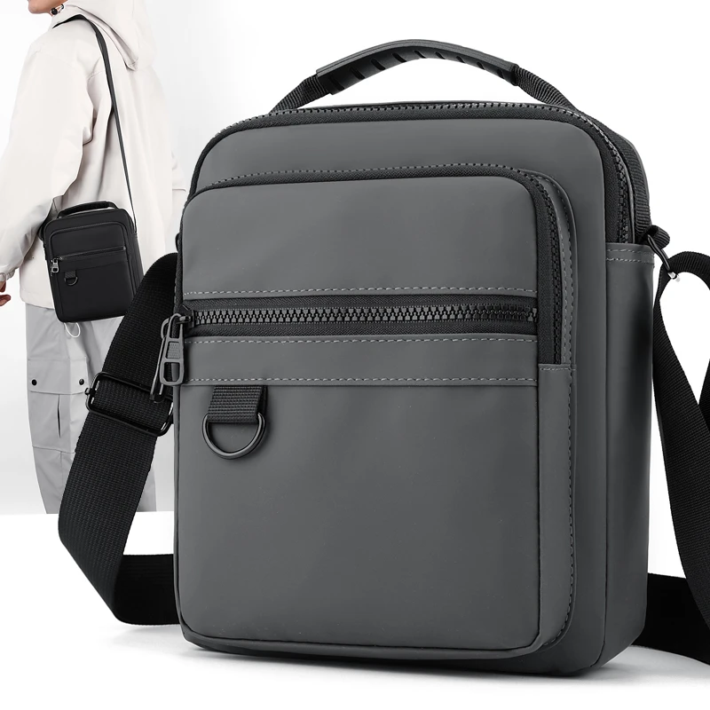 

Men's Casual Messenger Sling - Small Oxford Crossbody Bag with Multiple Zipper Pockets (Stylish & Functional Mini Purse)
