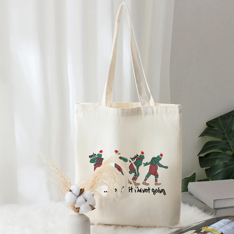 

That's It I'm Not Going Pattern Tote Bags for Women Canvas Shopping Bag Ladys Summer Travel Beach Bag for girls back to school