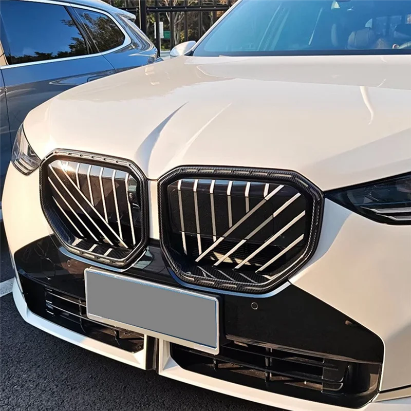 

For BMW X3 G45 2025 Carbon Fiber Car Front Central Grille Cover Frame Trim Decoration Accessories