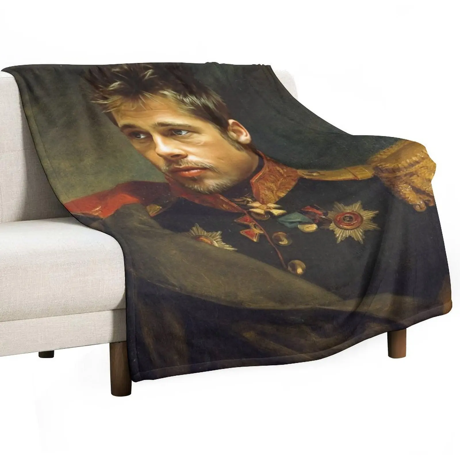 Brad Pitt - replaceface Throw Blanket Thins Cute Plaid blankets and throws Blankets