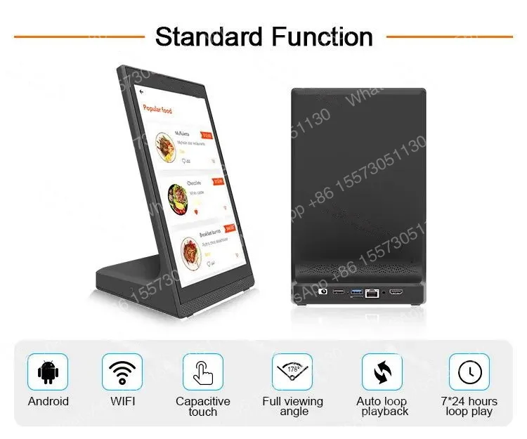 Restaurant 10-inch Desktop Android LCD Media Video Advertising Device Digital Signage Player