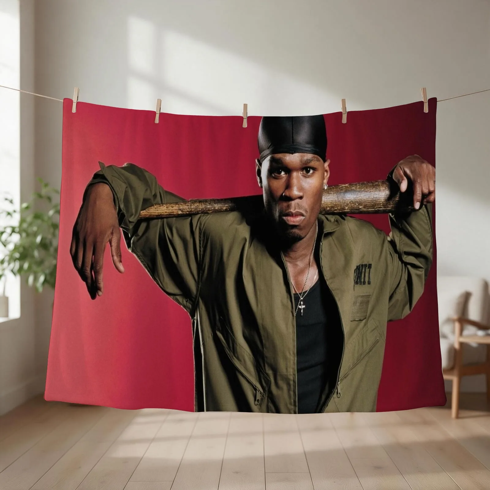 50 cent Throw Blanket couch cozy soft plush fuzzy picnic outdoor blanket