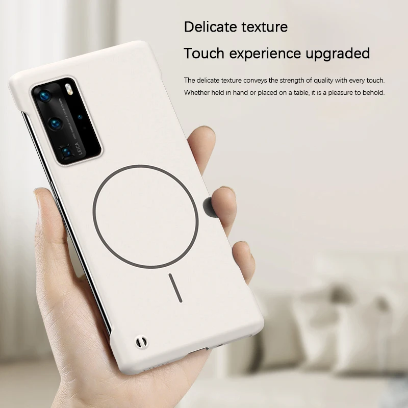 Magnetic Phone Case for Huawei P40 Pro Plus Pro+ P40Pro 5G Funda Hard Camera Protection Original Shockproof Frameless Back Cover view 5