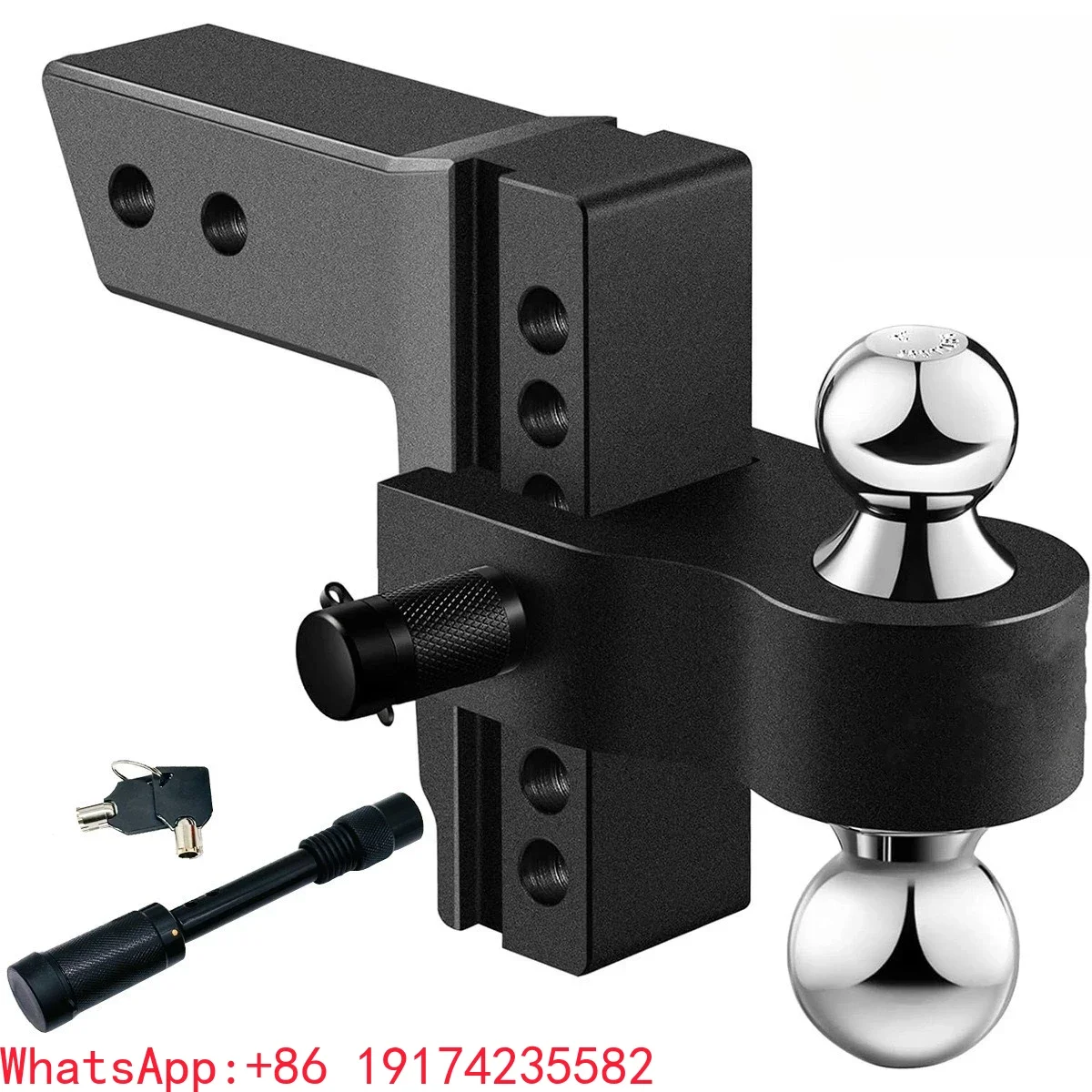 Black Adjustable Trailer Hitch Drop/Rise Aluminum Drop Hitch -Tow Hitch for Heavy Duty