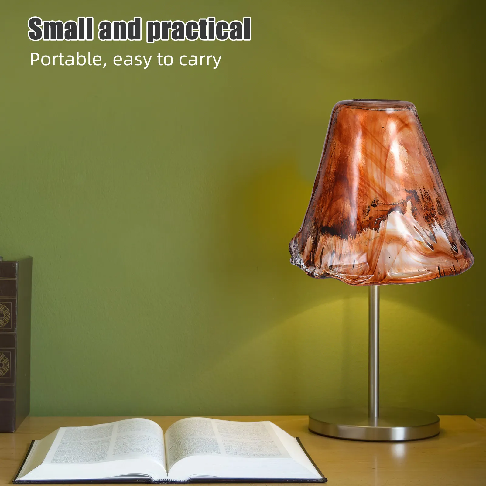Vintage Glass Lampshade Amber Retro Pendant Light Shade Replacement Ceiling Lamp Fixture Cover for Dining Room Bedroom Coffee