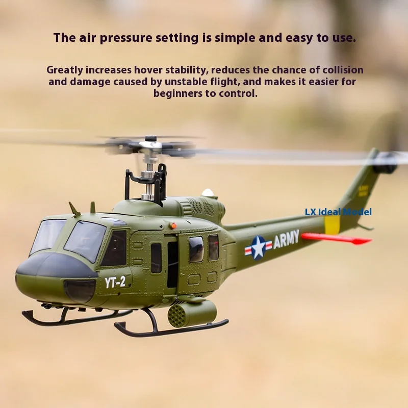 F07 UH1 Huey Escala RC Helicóptero Posicionamento de Fluxo Óptico Modelo de Simulação de Acrobacias 3D Aeronave de Simulação