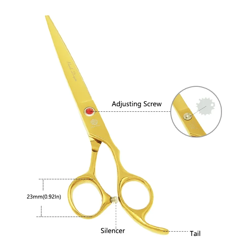 7 inch Purple Dragon Professional Pet Cutting Scissors Thinning Shears Dog Curved Grooming Scissors Set with Comb Bag B0016B