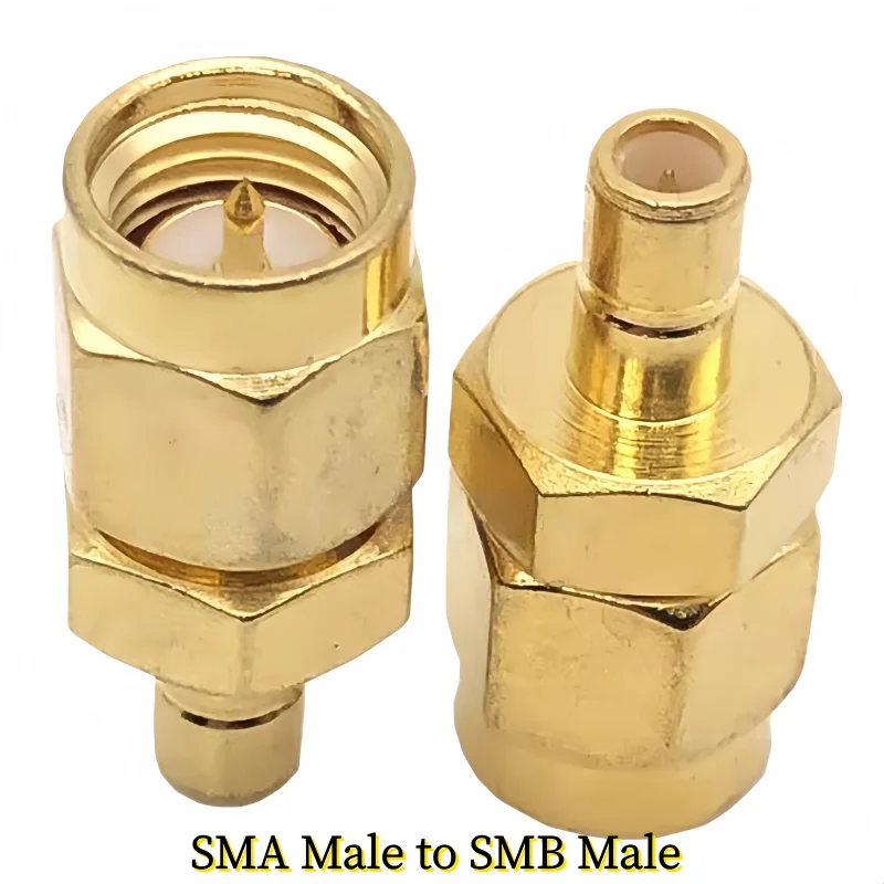 SMA to SMB Connector Antenna Adapter SMB to SMA Male Plug & Female Jack Straight RF Coaxial Connector Brass view 5
