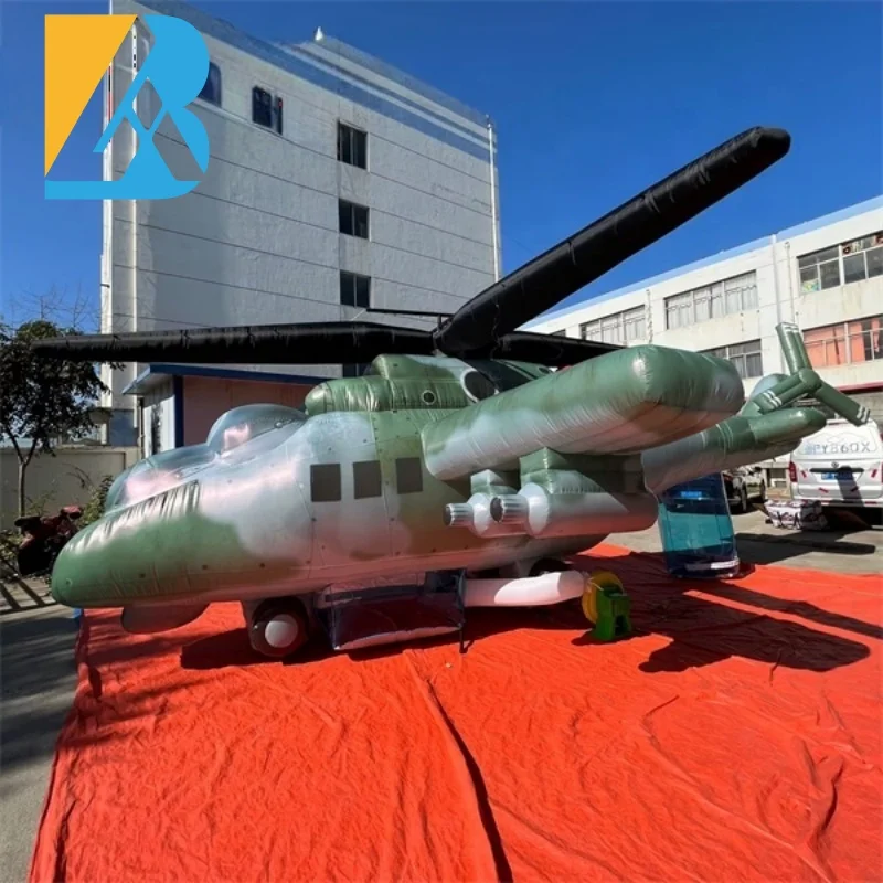 Bespoke Events Decorative Giant Inflatable Helicopter for Military Model Planner Toys