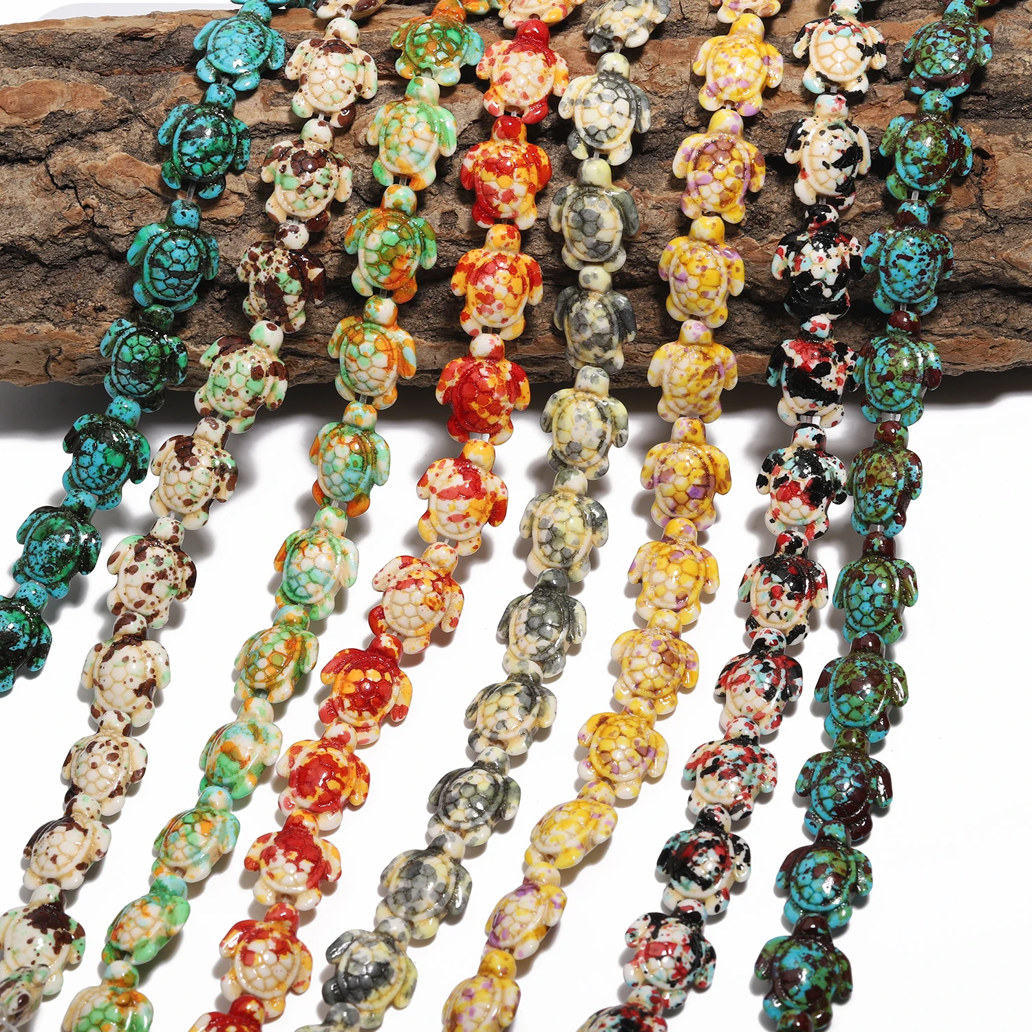 14x18mm 22pcs Sea Turtle Random Color Mix Natural Turquoise Stone Beads Bead for Jewelry Making DIY Ocean Series Bracelet