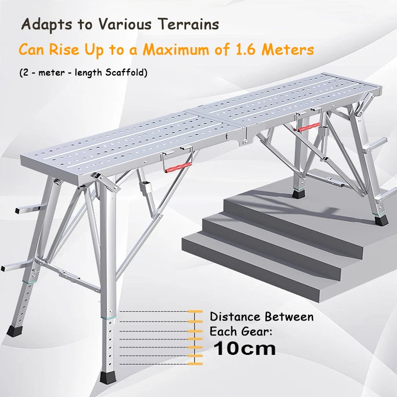 Telescopic Horse Stool Folding Lifting Thickened Scaffolding Decoration Indoor Multifunctional Scaffolding Engineering Ladder