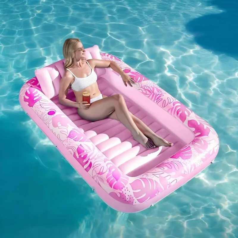 

Multifunctional water inflatable floating bed floating row floating deck chair grass water bed air cushion family swimming pool